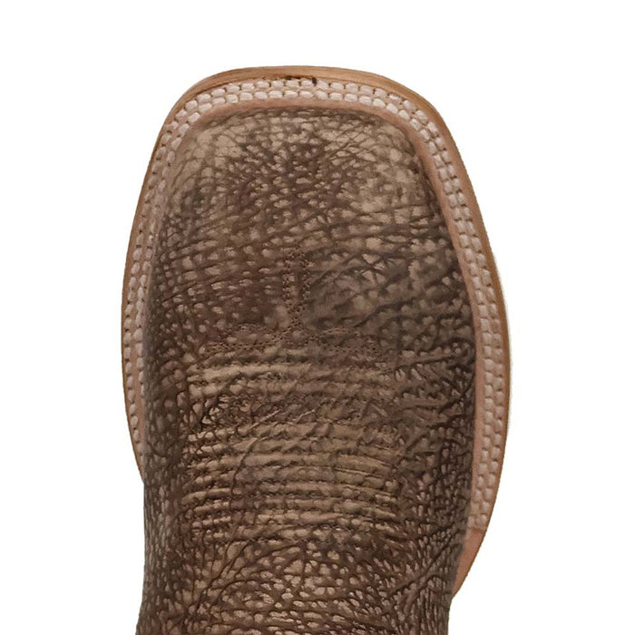 Dan Post Murray Men's Brown Bison Leather Square Toe Rugged Western Cowboy Boots - Image 5