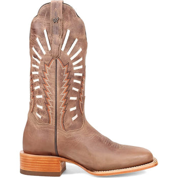 Dan Post Lacey Women’s Tan Leather Square Square Toe Western Cowboy Boot - Image 2