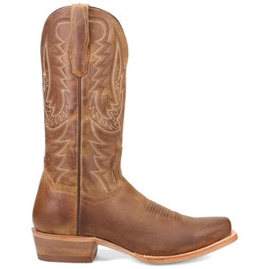Dan Post Roman Men's Tan Leather Sleek Square Toe Western Cowboy Boots - Image 2