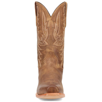 Dan Post Roman Men's Tan Leather Sleek Square Toe Western Cowboy Boots - Image 3