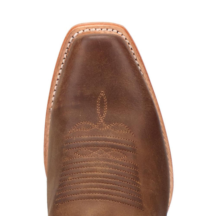 Dan Post Roman Men's Tan Leather Sleek Square Toe Western Cowboy Boots - Image 6