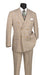 Alexander Collection - Beige Double Breasted 2 Piece Suit Regular Fit Tone on Tone Windowpane