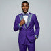 Mardi Gras Tuxedo Suit Purple Peak Lapel Tuxedo with Stones – 4 Piece Set