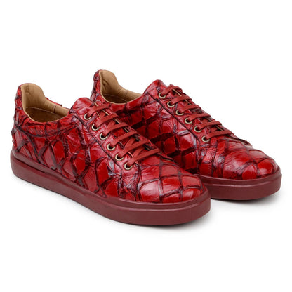 Mens Exotic Sneakers - Alligator Sneakers By Brand in Color Blue Patina - Image 17
