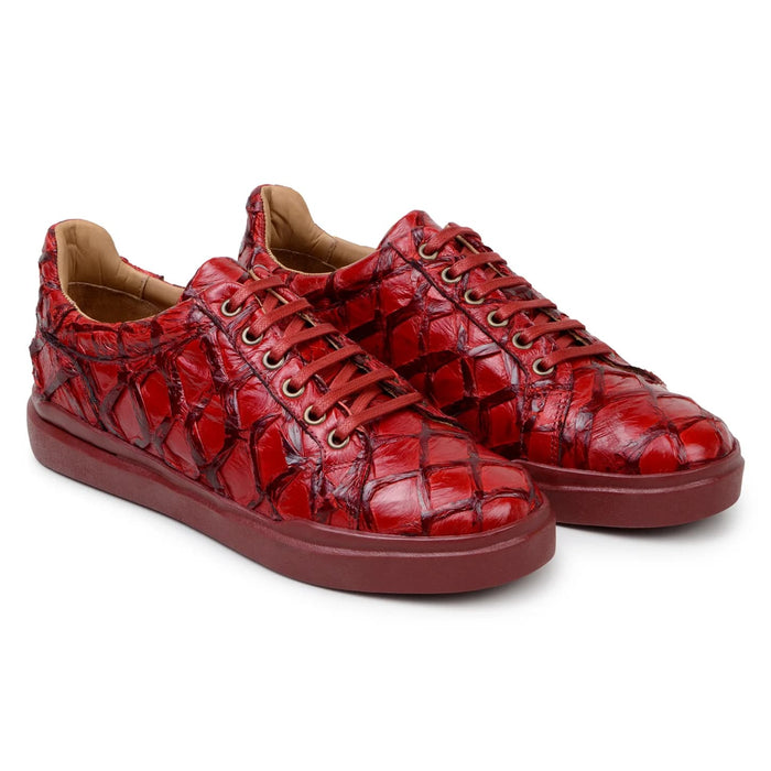 Mens Exotic Sneakers - Alligator Sneakers By Brand in Color Blue Patina - Image 17