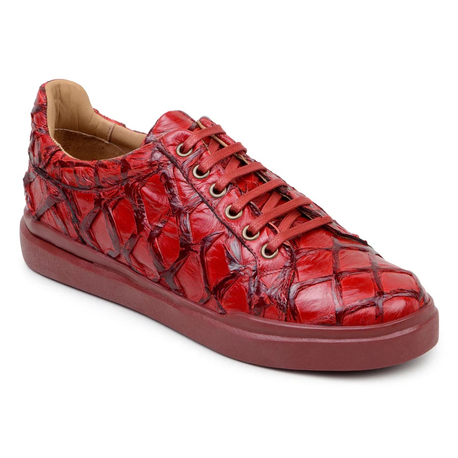 Mens Exotic Sneakers - Alligator Sneakers By Brand in Color Blue Patina - Image 14
