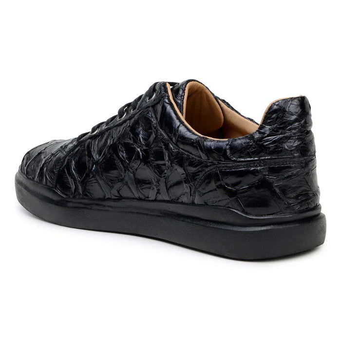Mens Exotic Sneakers - Alligator Sneakers By Brand in Color Blue Patina - Image 4