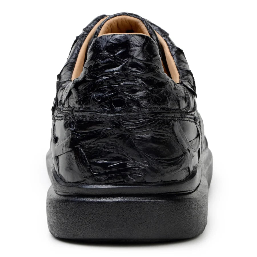 Mens Exotic Sneakers - Alligator Sneakers By Brand in Color Blue Patina - Image 5