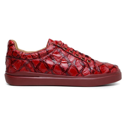 Mens Exotic Sneakers - Alligator Sneakers By Brand in Color Blue Patina - Image 13
