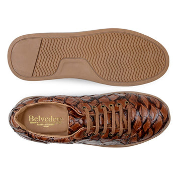 Mens Exotic Sneakers - Alligator Sneakers By Brand in Color Blue Patina - Image 12