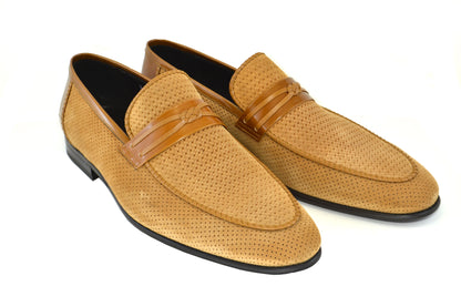 C132-3417HS- Perforated suede- Tan
