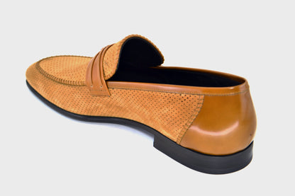 C132-3417HS- Perforated suede- Tan - Image 2