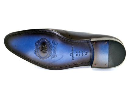 C0014024-5453 perforated design lace up- Navy/Brown