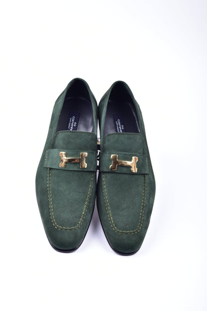 C02002-5760S H buckle Suede-Green - Image 3