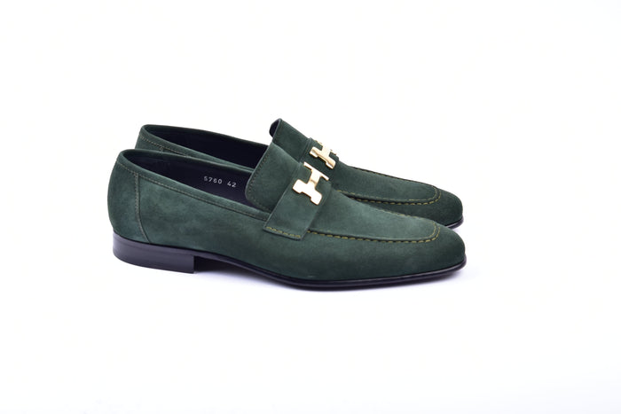 C02002-5760S H buckle Suede-Green - Image 2