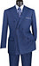 Rockefeller Collection - Double Breasted Stripe Suit Blue Regular Fit 2 Piece