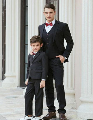 Dad And Son Black Matching wedding outfit Suits Perfect for toddler Suit wedding attire outfits