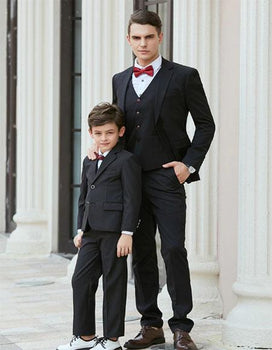 Dad And Son Black Matching wedding outfit Suits Perfect for toddler Suit wedding attire outfits