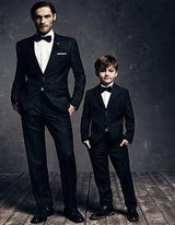 Dad And Son Black Matching wedding outfit Suits Perfect for toddler Suit wedding attire outfit