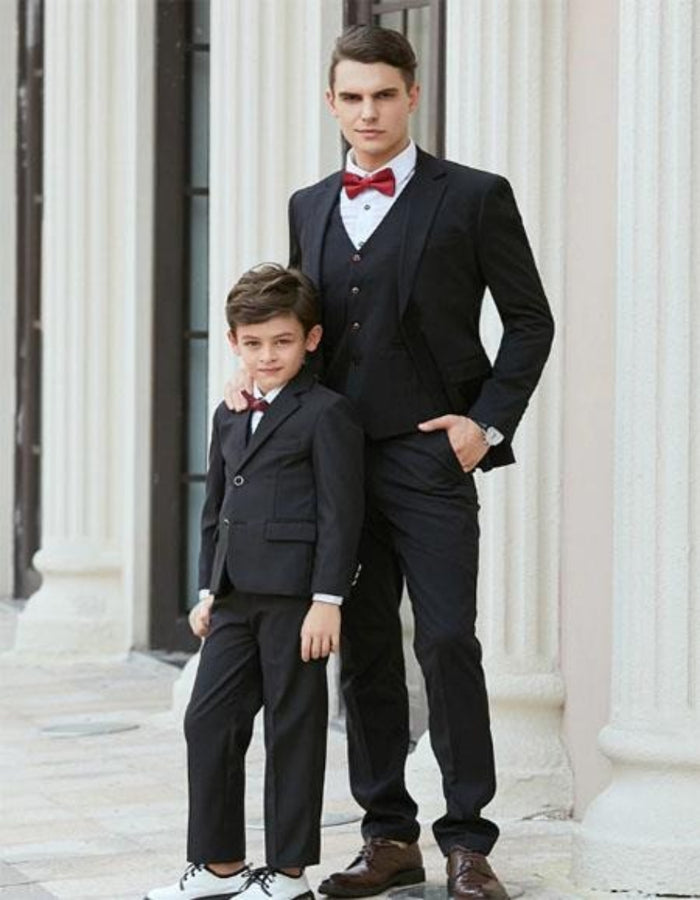 Dad And Son Black Matching weddings outfits Suits Perfect for toddler Suit wedding attire outfits