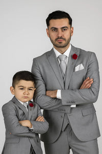 Dad And Son Two Button Gray