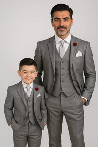 Dad And Son Two Button Gray