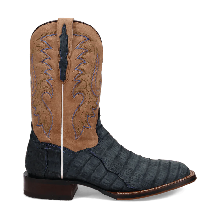 Dan Post Men's Leon Denim & Tan Caiman Square Toe Western Boots - Image 7