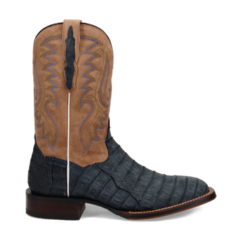 Dan Post Men's Leon Denim & Tan Caiman Square Toe Western Boots - Image 7