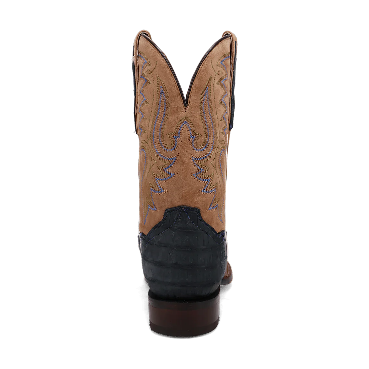 Dan Post Men's Leon Denim & Tan Caiman Square Toe Western Boots - Image 4