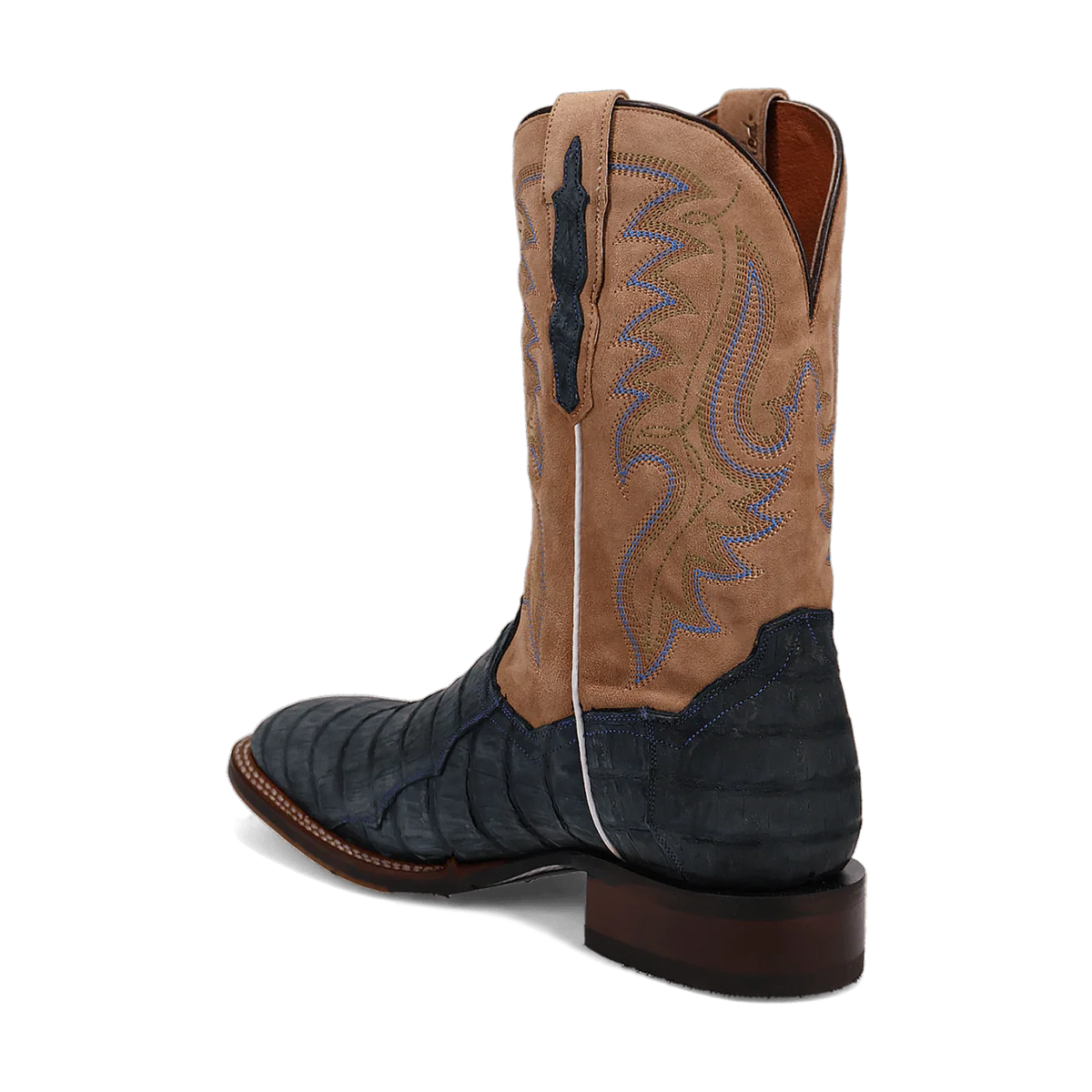 Dan Post Men's Leon Denim & Tan Caiman Square Toe Western Boots - Image 5