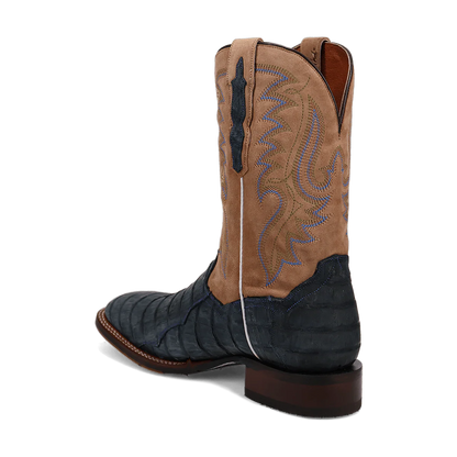 Dan Post Men's Leon Denim & Tan Caiman Square Toe Western Boots - Image 5