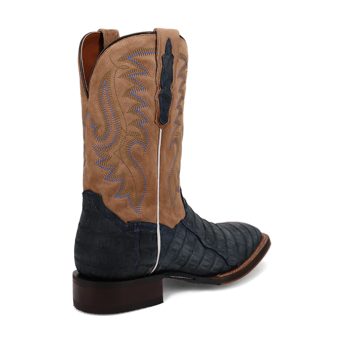 Dan Post Men's Leon Denim & Tan Caiman Square Toe Western Boots - Image 6