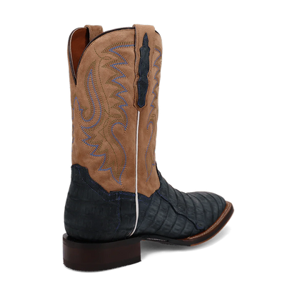 Dan Post Men's Leon Denim & Tan Caiman Square Toe Western Boots - Image 6