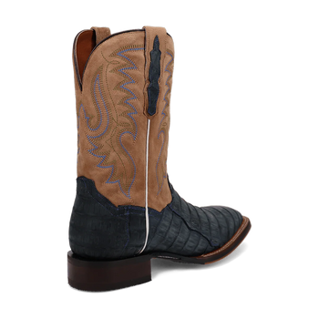 Dan Post Men's Leon Denim & Tan Caiman Square Toe Western Boots - Image 6