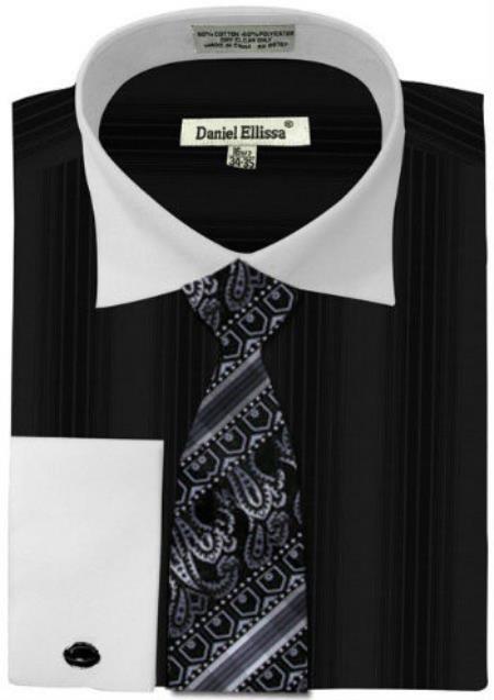 Black dress shirt with white collar MensUSA Black dress shirt with white collar MensUSA
