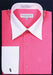 Pink Color Daniel Ellissa Bright Two Tone Solid French Cuff Fuchsia ~ fuschia Dress Shirt Big and Tall Sizes White Collar Two Toned Contrast 18 19 20 21 22 Inch Neck Men's Dress Shirt