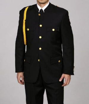 Men's 'Cadet-Uniform' Black Suit