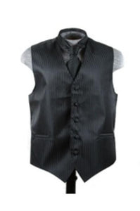 Dress Tuxedo Wedding Vest ~ Waistcoat ~ Waist coat Tie Set Black - Men's Neck Ties - Mens Dress Tie - Trendy Mens Ties