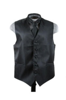 Dress Tuxedo Wedding Vest ~ Waistcoat ~ Waist coat Tie Set Black - Men's Neck Ties - Mens Dress Tie - Trendy Mens Ties