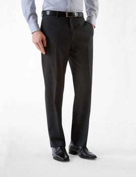 Fitted No Pleat Slacks Men's Black Slim Fit Dress tapered Men's dress Pants