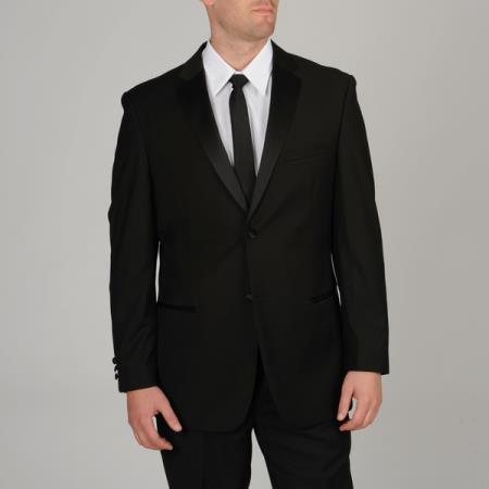 Poly Slim Fit Black Men'S Skinny Tapered Leg Lower Rise Pants Tuxedo