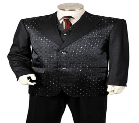 Black Men's 2 Button Suit