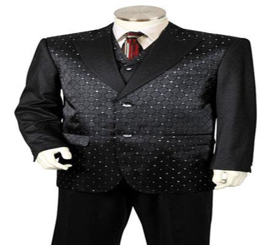 Black Men's 2 Button Suit