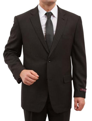 Men's Solid Black 2 Button Fully Lined For Comfort Fit Front Closure Suit