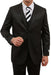 Men'S Sharkskin Flashy Metallic Silky Shiny Solid Black 2 Button Front Closure Slim Fit Suit