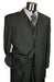 Men's Black Pinstripe 3 Piece 2 Button Italian Designer Suit Flat Front No Pleated Pants - Three Piece Suit