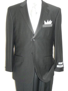 Black Tuxedo Soft Micro Fiber  2 Button Plain Front Pants