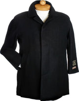 Men's Overcoat Black Hidden button Men's Dress Coat & Cashmere Jacket Overcoat ~ Long Men's Dress Topcoat - Winter coat