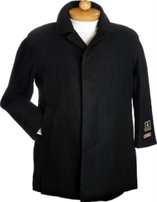 Men's Overcoat Black Hidden button Men's Dress Coat & Cashmere Jacket Overcoat  ~  Long Men's Dress Topcoat -  Winter coat