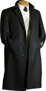 Mens Topcoat Mens Overcoat Long Wool Winter Dress Knee length Coat Men's Dress Coat Black Long Style Wool / Overcoat